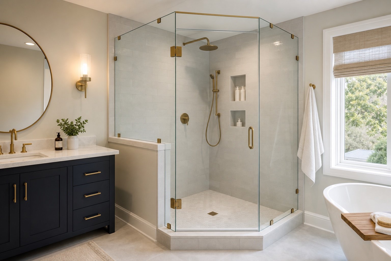 Neo-Angle Pivot Shower Door example