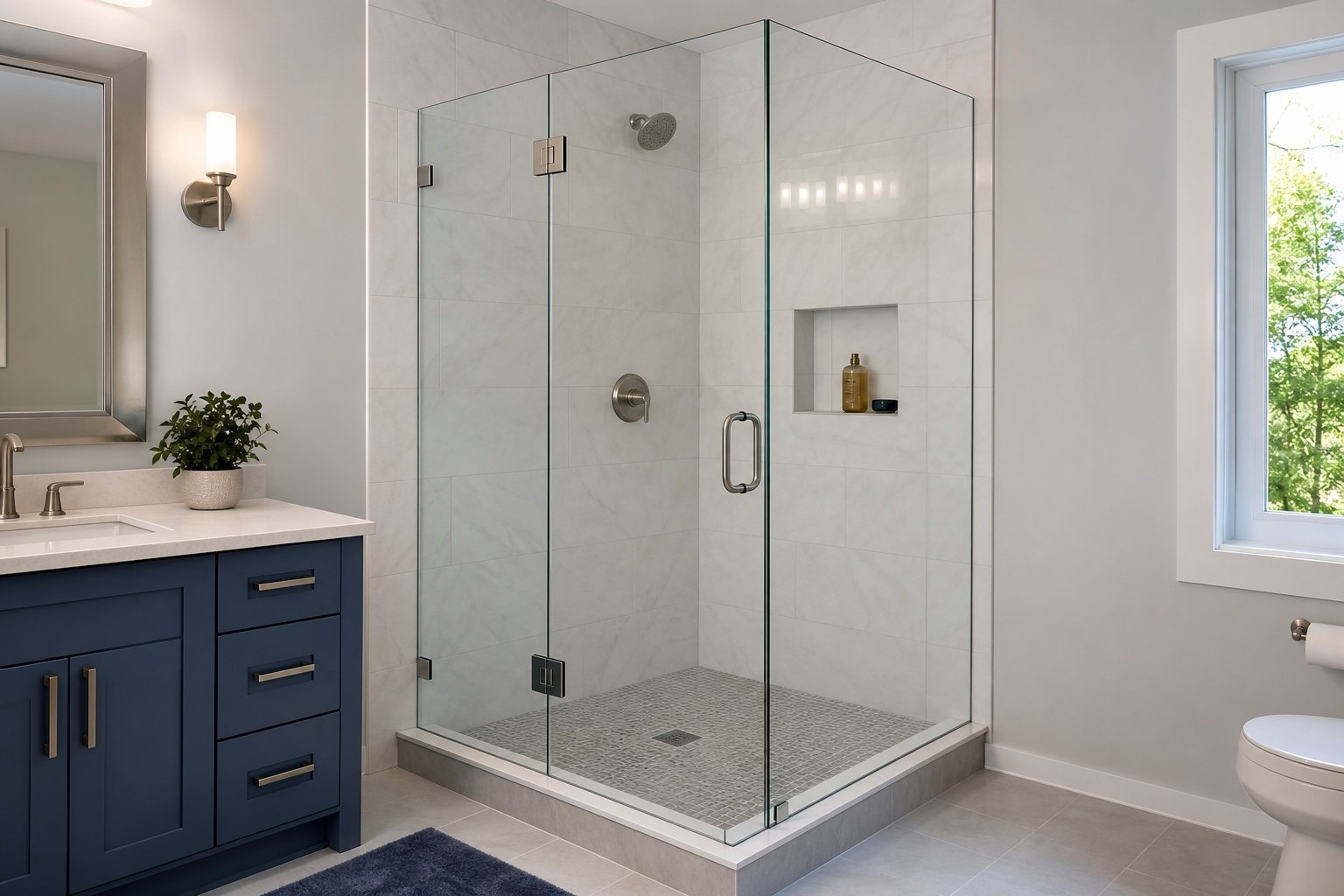 Right-Angle Swing Door with Two Panels example